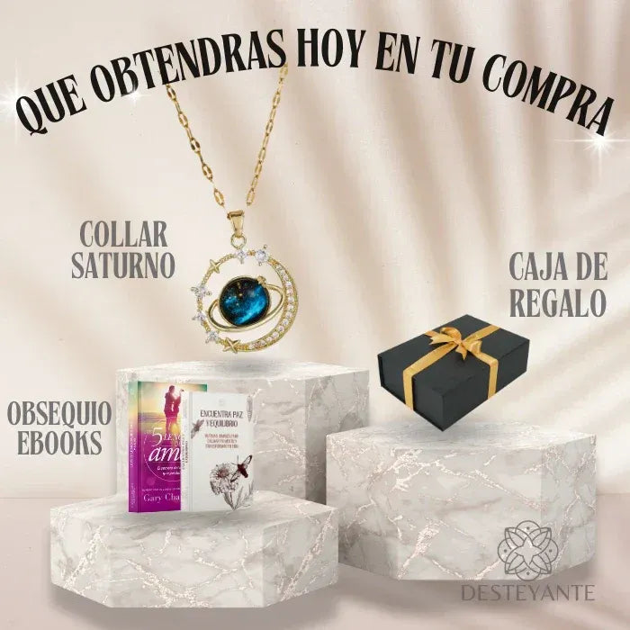 Collar Saturno | Baño de Oro + Caja Premium Gratis✨